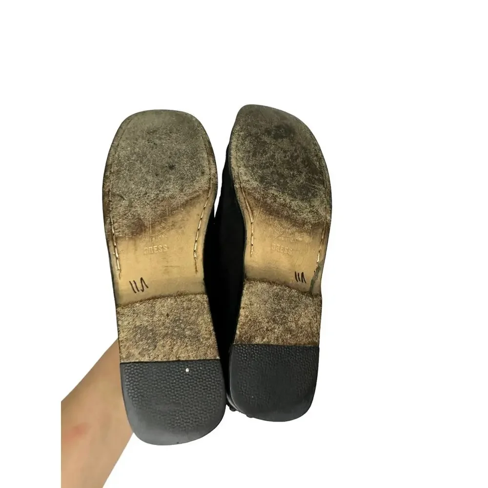 Tods women's black suede penny loafer size 8.5‎